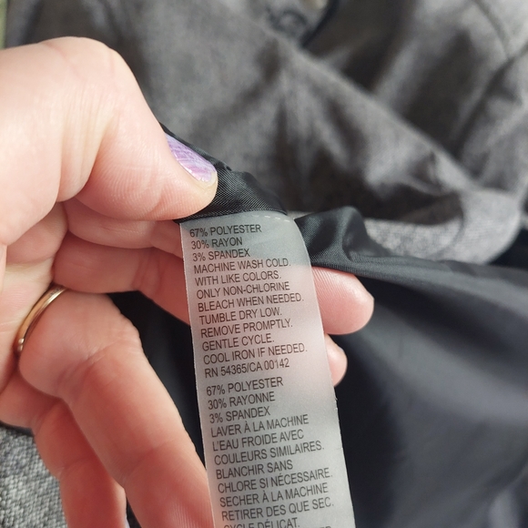 Tan Jay  Gray Tweed Jacket Women’s 18  Blazer with Black Velvet Trim - Picture 3 of 11